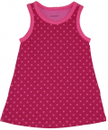 Ceriserd kjole med lyserde stjerner - uden rmer